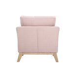 Miliboo Fauteuil scandinave déhoussable en Tissu Rose et Bois Clair Oslo