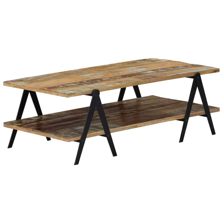 vidaXL Table Basse Bois de Récupération Massif Table d vidaXL Table Basse Bois de Récupération Massif Table d'Appoint Table de Canapé Table de Salon Etagère de Rangement Salle de Séjour Maison