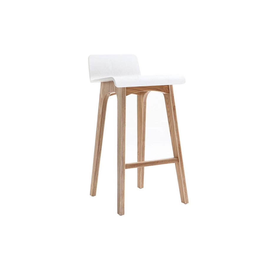Miliboo Chaise de Bar scandinave Bois et Blanc H65 cm BALTIK Miliboo Chaise de Bar scandinave Bois et Blanc H65 cm BALTIK