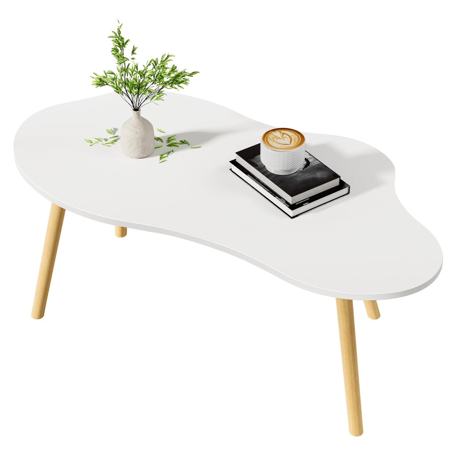 Yokawe Table basse moderne en forme de nuage pour salon, petite table centrale avec 4 pieds, pour espaces compacts et décoration du milieu du siècle, blanche, 80 cm Yokawe Table basse moderne en forme de nuage pour salon, petite table centrale avec 4 pieds, pour espaces compacts et décoration du milieu du siècle, blanche, 80 cm