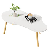 Yokawe Table basse moderne en forme de nuage pour salon, petite table centrale avec 4 pieds, pour espaces compacts et décoration du milieu du siècle, blanche, 80 cm