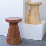 NNHDWS Table Ronde Côté Souche en Bois Massif Café Table D'appoint, Souche d'arbre Accent Natural Edge Side Table De Chevet, Canapé Table D'appoint, Chambre Chambre Balcon, Table d'angle,Wood Color