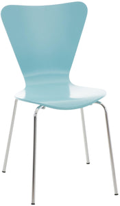 Chaise Empilable Calisto en Bois - Assise Ergonomique - Chaise de Salle d'Attente en Bois Chaise, Hauteur Assise 45 cm -Couleurs au Choix:, Couleur:Bleu Clair