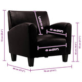vidaXL Fauteuil en Cuir PU Brun foncé