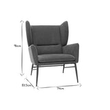 Miliboo Fauteuil Design en Tissu Effet Velours texturé Vert et métal Noir Come