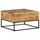 vidaXL Bois de Manguier Brut Table Basse Table d'Appoint Table de Canapé Bout de Canapé Meuble de Salle de Séjour Salon Intérieur 68x68x41 cm