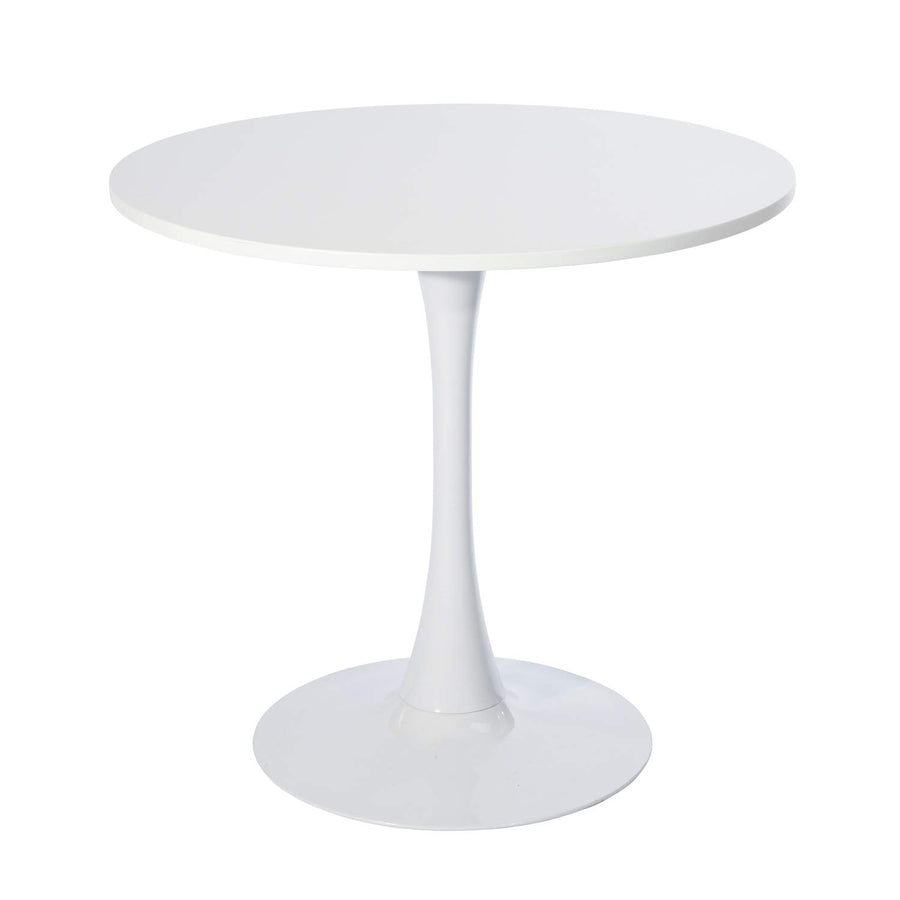 MEUBLE COSY Table Salle à Manger Ronde Scandinave 2-4 Personnes pour Salon Cuisine, en Bois d'ingénierie et métal, Blanc, 80x80x73cmMEUBLE COSY Table Salle à Manger Ronde Scandinave 2-4 Personnes pour Salon Cuisine, en Bois d'ingénierie et métal, Blanc, 80x80x73cm