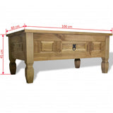 INLIFE Tables Basses, Table Basse Pin Mexicain Gamme Corona 100 x 60 x 45 cm