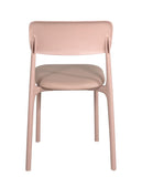 KAYELLES Lot de 2 chaises contemporaines de Cuisine, Chambre ou Salle à Manger en polypropylène avec Confortable Coussin en Simili Cuir rembourré intégré Rim (Rose)