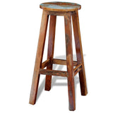 LoogCape Tabouret de bar en bois vieilli massif 75 cm de haut avec repose-pieds, tabouret de comptoir, tabouret de bistrot, tabouret de cuisine, tabouret de cuisine, tabouret de cuisine, salle à
