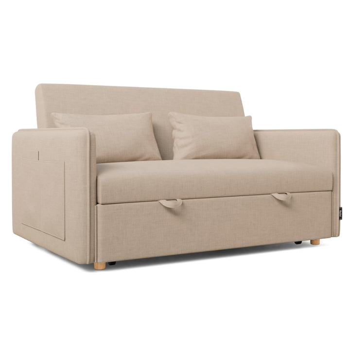 Nalui Nest 2 canapés lit 2 Places 3 en 1 avec Dossier réglable et 2 oreillers, supporte jusqu'à 240 kg, canapé 2 Places Convertible en lit de 120 x 190 cm, Beige