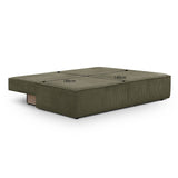 HOMIFAB Canapé Convertible 3 Places avec Coffre de Rangement en Velours côtelé Vert Kaki - Milla