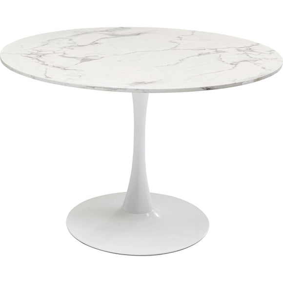 Kare Table Schickeria Marbre Blanc, Bois d'ingénierie Métal, 74x110x110 cm