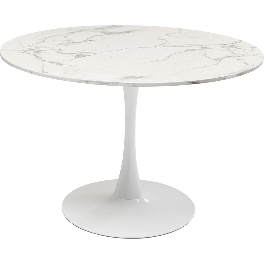 Kare Table Schickeria Marbre Blanc, Bois d'ingénierie Métal, 74x110x110 cm