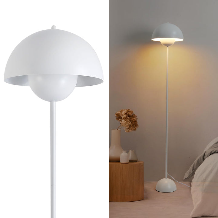 Alpinaluz Lampadaire en Acier avec Abat-jour Bombé – Style Scandinave et Rétro – Éclairage Indirect vers le Bas – Douille E27 – Interrupteur au Pied – Pour Salon ou Chambre (Blanc) Alpinaluz Lampadaire en Acier avec Abat-jour Bombé – Style Scandinave et Rétro – Éclairage Indirect vers le Bas – Douille E27 – Interrupteur au Pied – Pour Salon ou Chambre (Blanc)