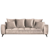 Maison Aubertin Canapé Velours Droit Beige Altamo - 3 Places
