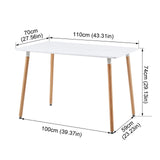 LafeuR Lot de 6 chaises de jardin avec table rectangulaire 110 x 70 cm, pour terrasse, balcon, salon de jardin pour 6 personnes (table à manger blanche + 6 chaises blanches)