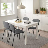Tok Mark Traders KARLJAN Chaise gris foncé, Kabusa gris foncé, 49x55x81 cm durable et facile à entretenir. Chaises rembourrées. Chaises de salle à manger. Meubles.Respectueux de l'environnement.