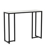 FATIVO Console Meuble Entrée en Marbre: Table Console Blanche Scandinave Meuble d’Entrée Bout de Canapé Noir pour Entrée Couloir Salon - 100x30x78.5 cm