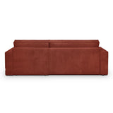 HOMIFAB Canapé d'angle Convertible réversible 4 Places avec Coffre de Rangement en Velours côtelé Rouille - Livia, 240 x 101/154 x 84 cm