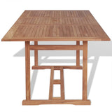 vidaXL Teck Table à Manger Rectangulaire d'Extérieur Jardin 180x90x75cm Meuble
