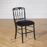 Robin des bois 2 Chaises Napoléon III, laquées Noires et Velours
