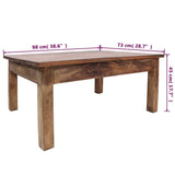 vidaXL Table Basse Bois de Récupération Massif 98x73x45 cm Table d'Appoint