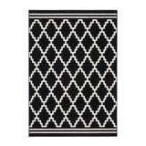 Paris Prix Tapis Imprimé Losange à Poils Courts Lina Noir 160 x 230 cm