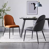 Preferspace Chaise de Salle à Manger avec siège en Faux Cuir, Chaise latérale de Chaise de Cuisine avec Jambe en métal, Chaise de Salle à Manger Moderne du Milieu du siècle