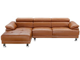 Vente-unique - Canapé d'angle Gauche en Cuir Premium Camel EXCELSIORA