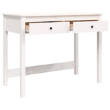 LAPOOH Bureau avec tiroirs Blanc 100x50x78 cm Bois Massif de pin,Bureau avec Rangement,Rangement Bureau,Bureau d'angle