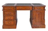Palazzo Mar033 Bureau de chef de style colonial en acajou massif style ancien avec cuir synthétique 140 cm