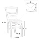 OKAFFAREFATTO MADDALONI Chaise en Bois Massif Couleur Noyer foncé avec Assise en Paille pour Restaurant, Maison, Mod. Paesana Robuste avec Dos Jambes de mm 36 x mm 40 Nouvelle déjà monté