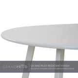 Grand patio Table Basse, Café Table, Acier de Première Qualité, Poids Léger, Table D’appoint Ronde latérale pour Bureau, Balcon, Cuisine et la Chambre (Blanc)