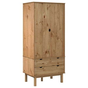 vidaXL Garde-Robe Armoire de Rangement Organisateur de Vêtements Meuble de Rangement Maison Intérieur 76,5x53x172 cm Bois Massif de Pin