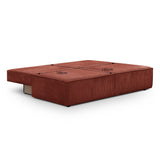 Canapé Convertible 3 Places avec Coffre de Rangement en Velours côtelé Rouille - Milla