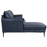 Furnhouse Ibbe Design - Canapé d'angle 3 places - En forme de L - Revêtement en cuir véritable - Ressorts ensachés - Rembourré - Pour le salon - Noir