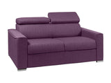 Vente-unique - Canapé 2 Places Convertible Express en Tissu Violet - Couchage 120 cm - Matelas 22 cm avec mémoire de Forme Vizir