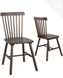 KAYELLES Lot de 2 chaises à barreaux bistrot Vintage Bois Massif Mona (Bois Teinte foncée)