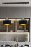 bamyum Lot de 2 Suspension Luminaire Moderne en Bois et Metal, Lustre Salle à Manger Ronde de 30 cm, Lustre Cuisine E27 en Métal, Plafonnier, Lampe pour Chambre, Salon, Couloir, Noir