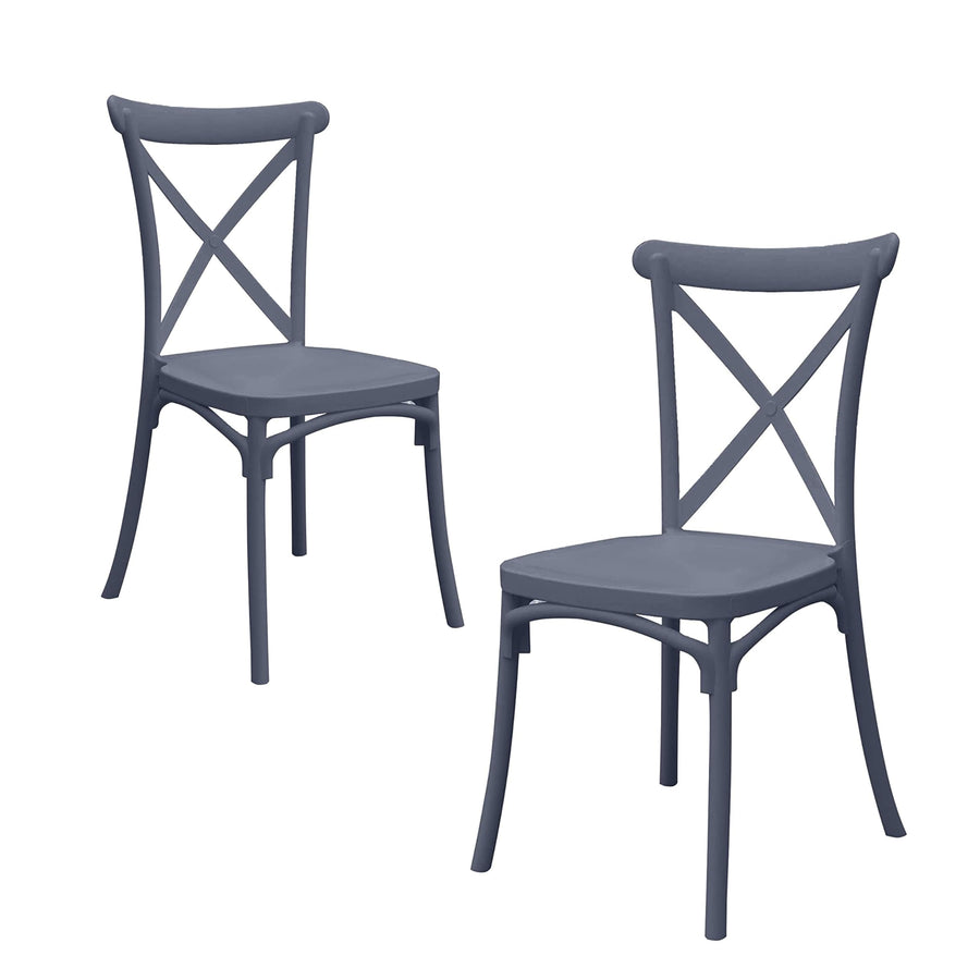 GARDENIA Chaise Country en résine Vintage, Noir, 2 Sedie GARDENIA Chaise Country en résine Vintage, Noir, 2 Sedie