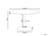 Table de Cuisine Ronde Minimaliste ø 120 cm Base en Métal Plateau MDF Effet Marbre Blanc Boca