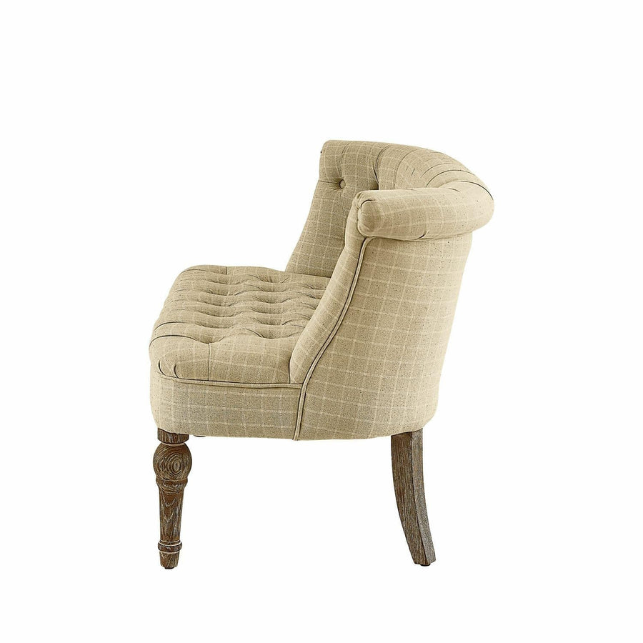 Loberon Weralin - Canapé Chesterfield classique à carreaux - Rembourrage fixe - Lin, coton, chêne - Beige Loberon Weralin - Canapé Chesterfield classique à carreaux - Rembourrage fixe - Lin, coton, chêne - Beige