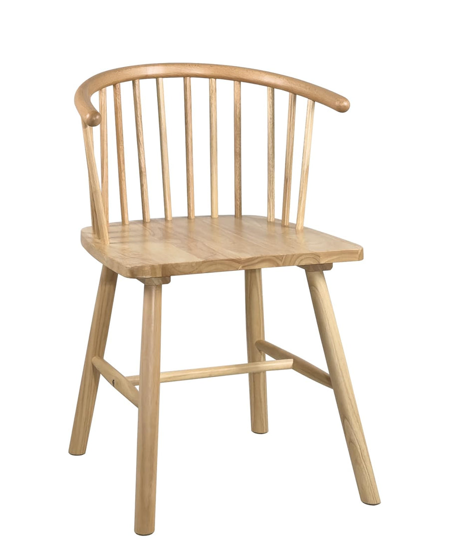 KAYELLES Chaise à barreaux en Bois Massif d KAYELLES Chaise à barreaux en Bois Massif d'hévéa Teinte Claire, Style rétro Vintage bistrot Western Windsor MINO (Bois Naturel)
