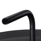 Relaxdays, noir basse d'appoint design en métal avec poignée, chevet ronde, Table de café incurvée, HxD env. 59 x 40cm, Acier, 1 élément