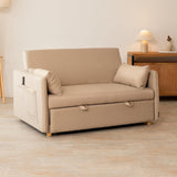 Nalui Nest 2 canapés lit 2 Places 3 en 1 avec Dossier réglable et 2 oreillers, supporte jusqu'à 240 kg, canapé 2 Places Convertible en lit de 120 x 190 cm, Beige