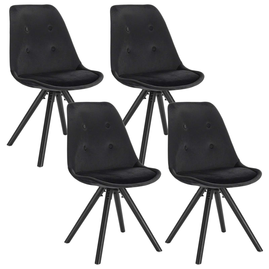 WOLTU Lot de 4 Chaises de Salle à Manger Chaises de Cuisine en Velours,Chaises de Relax Nouveau Design Noir BH196sz-4 WOLTU Lot de 4 Chaises de Salle à Manger Chaises de Cuisine en Velours,Chaises de Relax Nouveau Design Noir BH196sz-4