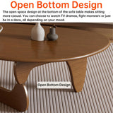 Table Basse Triangulaire en Bois d'hévéa, Style Milieu du siècle, en Noyer, pour Salon, Petite Table Ovale, Marron, Abstraite, Rustique, pour Bureau, extérieur, Patio