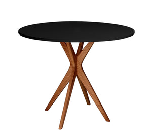 Ragaba Jubi Table à Manger Ronde 80cm Chêne Noir