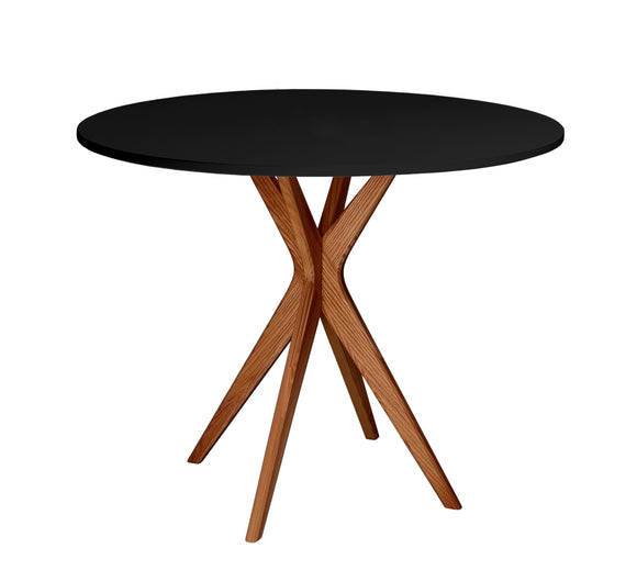 Ragaba Jubi Table à Manger Ronde 80cm Chêne Noir